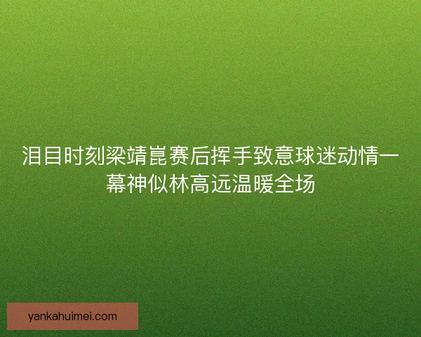 泪目时刻梁靖崑赛后挥手致意球迷动情一幕神似林高远温暖全场